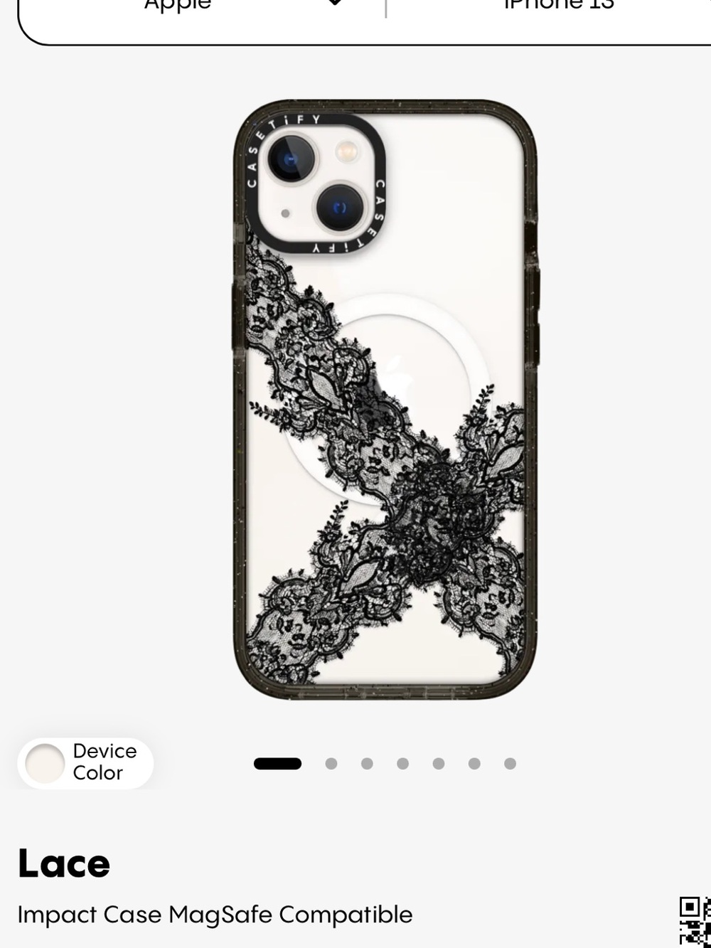 Casetify Lace Black I Phone Case